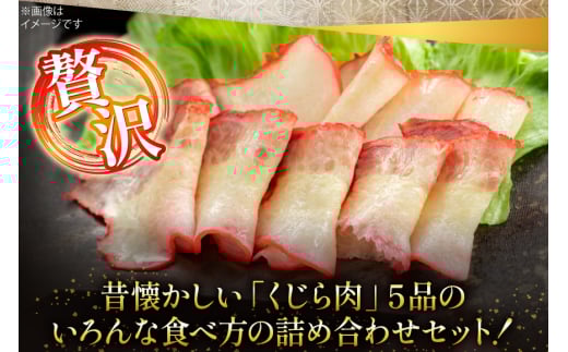 【鯨の町からお届け】 くじら 5品 詰め合わせ セット [彼杵の荘 長崎県 東彼杵町 hs42bag270006] 長崎 鯨刺身 刺し身 赤身 くじら肉 クジラ 冷凍
