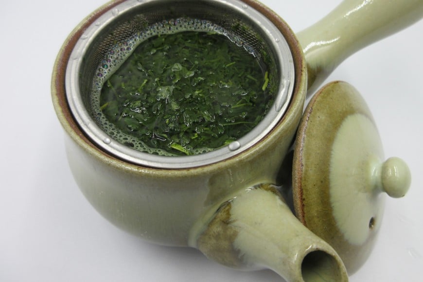 緑茶 茶器 セット 急須 1.5号 約280ml 湯呑 約200ml ペア 緑茶 80g 3袋 計240g [文珠会 障害者支援施設 常明園 長崎県 東彼杵町 hs42bag350004] 急須 お茶の葉 湯飲み 茶葉