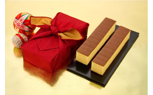 カステラ 五三焼 カステラ 0.6号 310g 2本 詰め合わせ 風呂敷包み [長崎カステラセンター心泉堂 長崎県 東彼杵町 hs42bag180002] 和菓子 かすてら 長崎 お菓子 おやつ