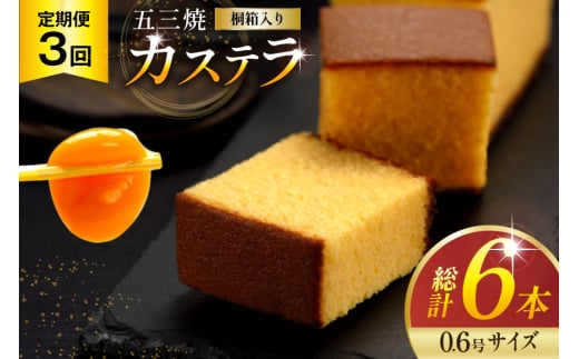 カステラ 定期便 五三焼 カステラ 0.6号 310g 2本セット 3回 計6本 [長崎カステラセンター心泉堂 長崎県 東彼杵町 hs42bag180005] 和菓子 かすてら 長崎 お菓子 おやつ