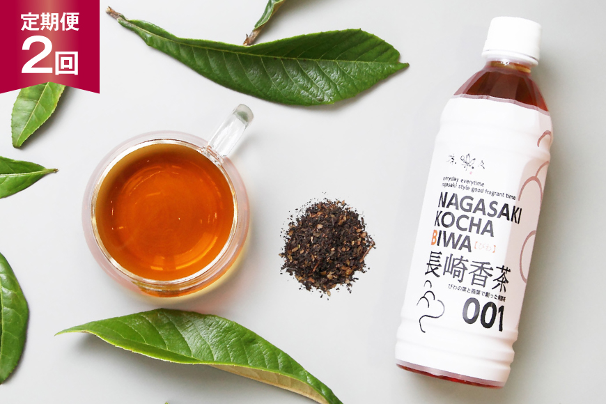 お茶 ペットボトル 定期便 長崎香茶びわ 500ml 24本 2回 総計48本 [サンダイ 長崎県 東彼杵町 hs42bag230003] 茶 びわ茶 ビワ茶 枇杷茶 琵琶茶