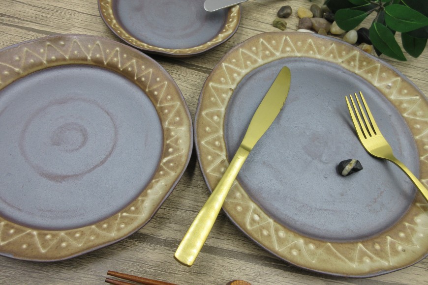 皿 セット なぶりリム 23cm 18cm 14cm 各2枚 計6枚 [文珠会 障害者支援施設 常明園 長崎県 東彼杵町 hs42bag350000] 皿 お皿 お皿セット