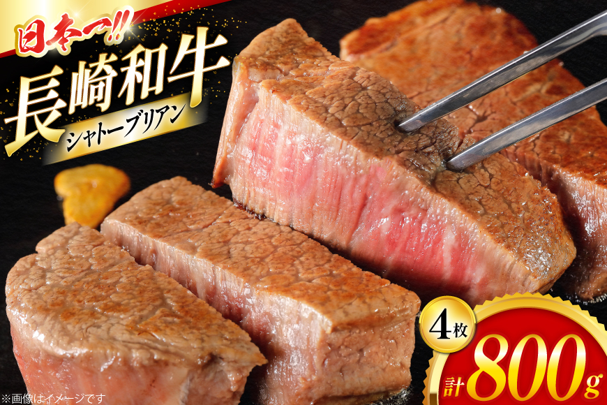 シャトーブリアン 長崎和牛 シャトーブリアン ステーキ 200g 4枚 計800g [大川ストアー 長崎県 東彼杵町 hs42bag580019] シャトーブリアン