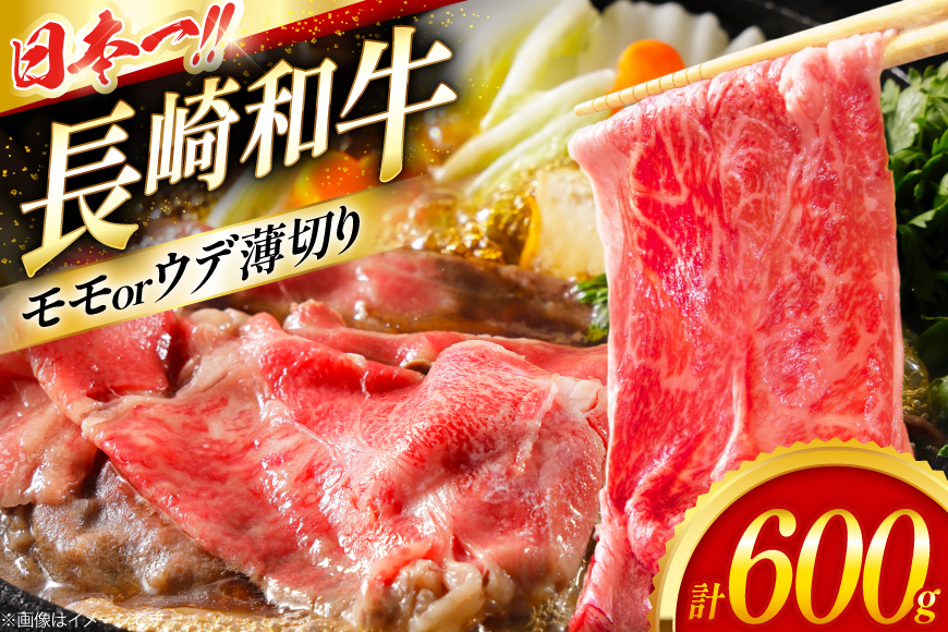 和牛 赤身 薄切り 長崎和牛 モモorウデ薄切り 600g [大川ストアー 長崎県 東彼杵町 hs42bag580061] すき焼き 肉 赤身切り落とし