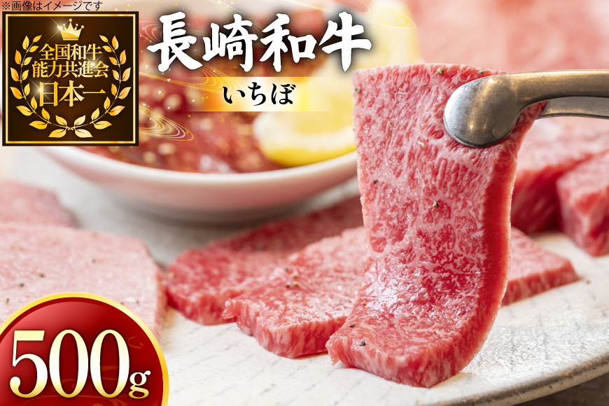 牛肉 長崎和牛 焼肉用 いちぼ 500g [黒牛 長崎県 東彼杵町 hs42bag750075] 希少部位 イチボ 赤身 お肉 牛肉