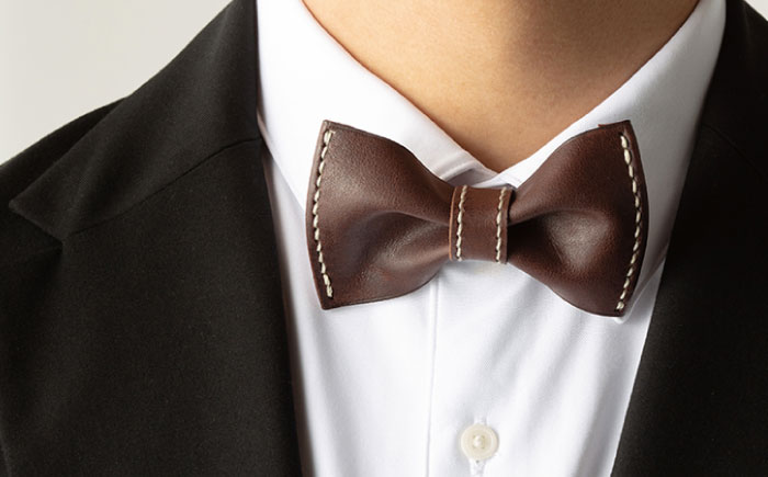 【ターコイズブルー】本格レザー蝶ネクタイ【kazu Gee factory】 [OBG001-1]