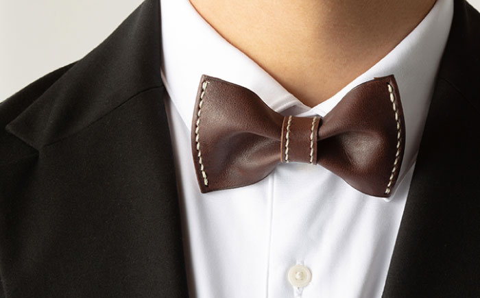 【ワインレッド】本格レザー蝶ネクタイ【kazu Gee factory】 [OBG001-2]