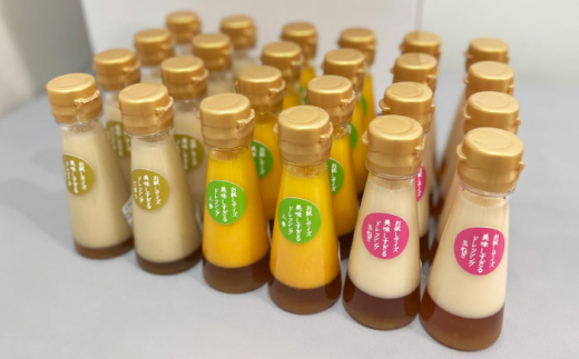 【6回定期便】「美味しすぎるドレッシング」お試しサイズ 24本セット [OAK009] / 野菜ドレッシング サラダ 調味料 ベジタブルドレッシング 添加物不使用 和風ドレッシング タマネギドレッシング ニンジン