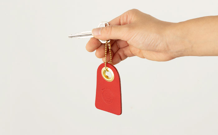 【レッド & グリーン】本格レザー ネームタグ 2個セット【kazu gee factory】 [OBG006-2]