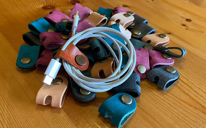 本革 イタリアンレザー コードクリップ 【Kazu Gee Factory】 [OBG020]