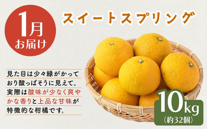 【先行予約・3回柑橘定期便】贅沢柑橘お便り〈11月：原口早生 5kg・1月：スイートスプリング 10kg・3月：せとか 3kg〉 【田崎FARM】[OCU005] / 柑橘 定期便 かんきつ ミカン みかん 蜜柑 フルーツ 果物 くだもの