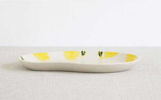 【波佐見焼】フレッシュアート ビーンプレート (大) 〈レモン〉 3枚【菊祥陶器】[OAQ004] / 陶器 食器 プレート お皿 波佐見焼