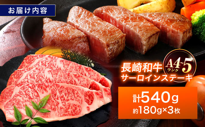 長崎和牛 サーロインステーキ 180g×3枚【株式会社田中精肉店】 [OCA009]