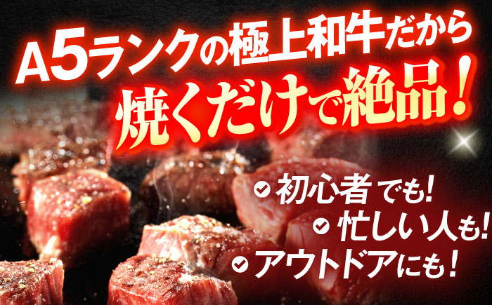長崎和牛A5ランクサイコロステーキ（130ｇ×3パック）【肉のあいかわ】 [OCH018] / ステーキ 牛肉 高級 上質 脂身