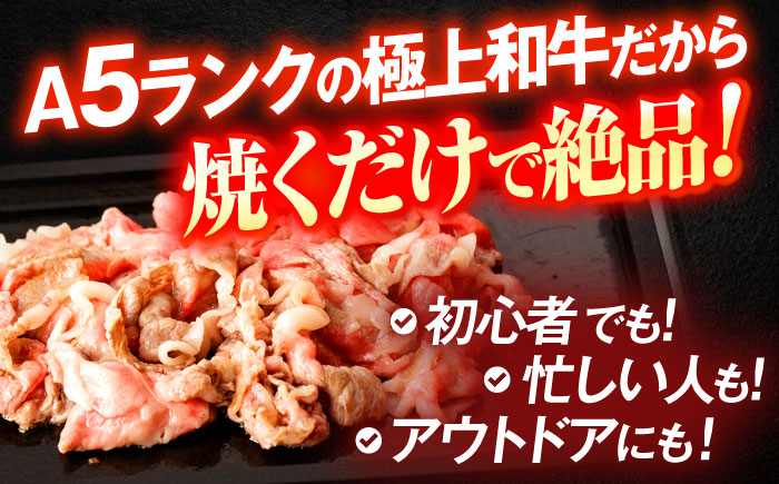 【3回定期便】長崎和牛A5ランク牛ロース小間切れ（400ｇ入）【肉のあいかわ】 [OCH023] / 牛肉 切り落とし