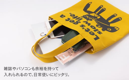「猫とロバ」トートバッグ からし イエロー【TETSUO CORPORATION】 [OCS003]