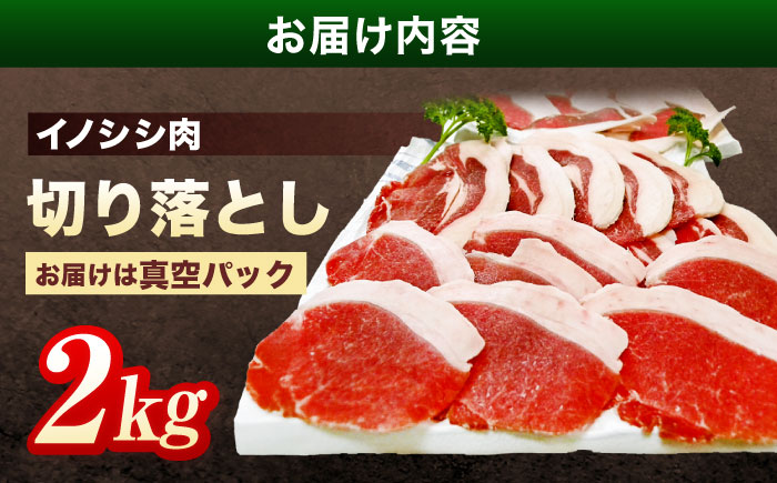 ジビエ 天然イノシシ肉 切り落とし2kg（ぼたん鍋・煮込料理・野菜炒め用等）【照本食肉加工所】 [OAJ002]