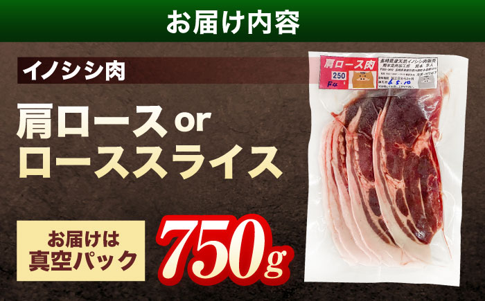 ジビエ 天然 猪肉 肩ロース ＆ ロース スライス750g【照本食肉加工所】[OAJ011] / 猪肉 いのしし ぼたん鍋 しし鍋 猪肉