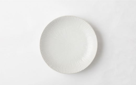 【波佐見焼】陶器 しのぎシリーズ プレート Lサイズ 丸皿大 白 5枚セット【山下陶苑】[OAP001] / 陶器 食器 皿 陶磁器 プレート お皿 雑貨 和柄