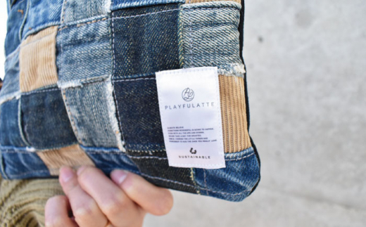 デニム ポーチ 〈ランダム柄〉【PLAYFULATTE】 [OBO002]