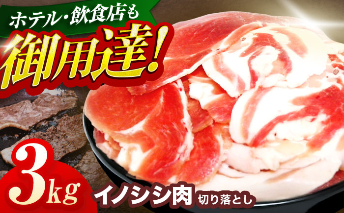 ジビエ 天然イノシシ肉 切り落とし3kg（ぼたん鍋・煮込料理・野菜炒め用等）【照本食肉加工所】 [OAJ003]