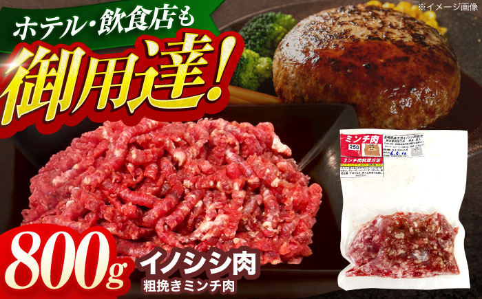 ジビエ 天然イノシシ肉 粗挽きミンチ肉 800g【照本食肉加工所】 [OAJ017]