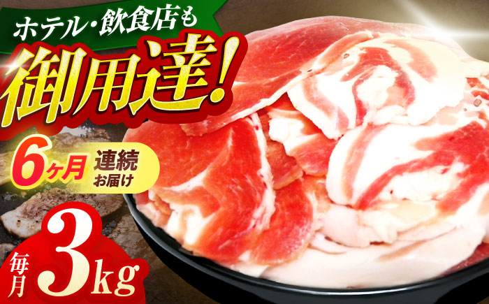 【6回定期便】ジビエ 天然イノシシ肉 切り落とし3kg（ぼたん鍋・煮込料理・野菜炒め用等）【照本食肉加工所】 [OAJ026]