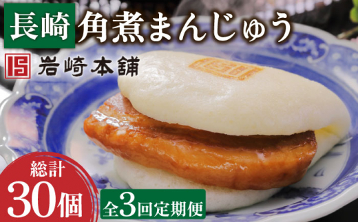 【3回定期便】長崎角煮まんじゅう 10個 総計30個【株式会社岩崎食品】 [OCT022] / 角煮まん かくにまんじゅう 角煮 角煮饅頭 かくに 饅頭 まんじゅう