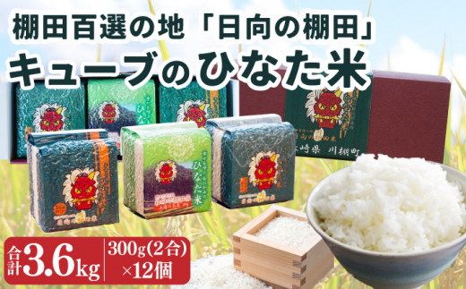 [令和6年度米]清流水で育った棚田米 ひなた米 300g(2合) 12個セット 小分け キューブ[木場地区棚田保全協議会] 