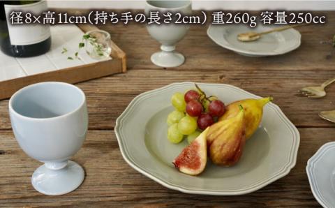 【波佐見焼】iroiro ゴブレット (ペールブルー×ペールグレー) ペアセット 2点【藍染窯】 [JC65]