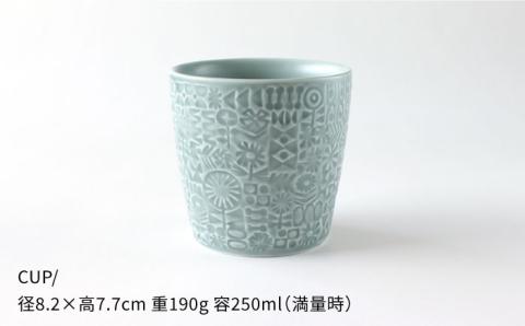 【波佐見焼】PATTERNEDシリーズ squall gray 4点セット【BIRDS’ WORDS】 [CF016]