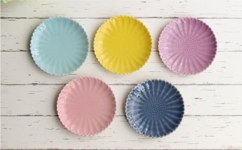 【波佐見焼】マリーゴールド プレート S 5色セット 「楽-gaku-」【翔芳窯】 [FE18]