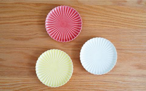 【波佐見焼】花しのぎ 新トリオ取皿 プレート (白・薄赤・薄黄)【団陶器】 [PB59]