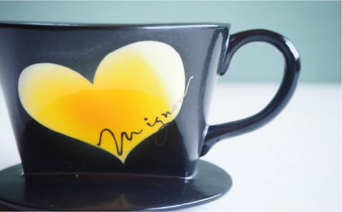 【波佐見焼】mignon ハート ドリッパー イエロー【紫明窯・作家はな】【陶藤】 [BE28]