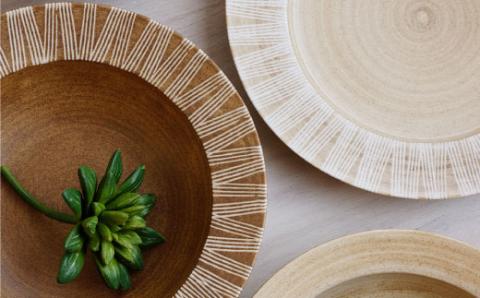 【波佐見焼】Shabby chic style ボウル2枚セット（ダーク＆ナチュラル）【和山】プレート ボウル 小鉢 ボウル 18cm [WB66]