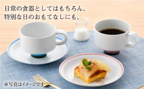 【波佐見焼】多用カップ・ プレート （紫・水色）ペア【洸琳窯】 [GE15]