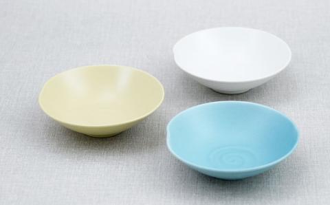 【波佐見焼】アイシー ボウル 小 （ホワイト・イエロー・ブルー） 3点セット【団陶器】 [PB112]