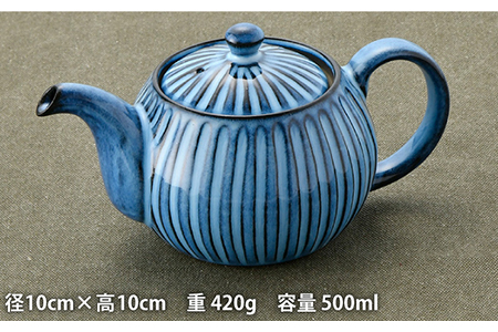 【波佐見焼】蒼しのぎ ポット・カップセット 急須 ティーカップ 湯呑み 【トーエー】 [QC40]