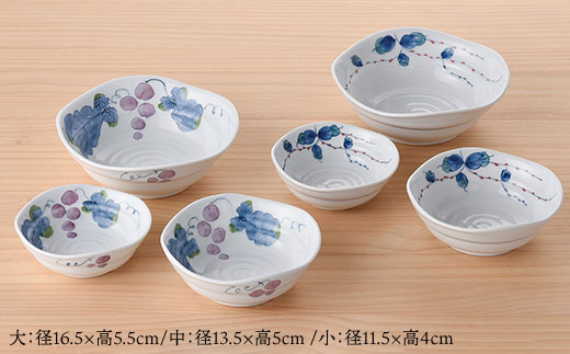 【波佐見焼】使いやすい いれこ鉢 ボウル 6点セット【松幸陶芸】 [HB08]