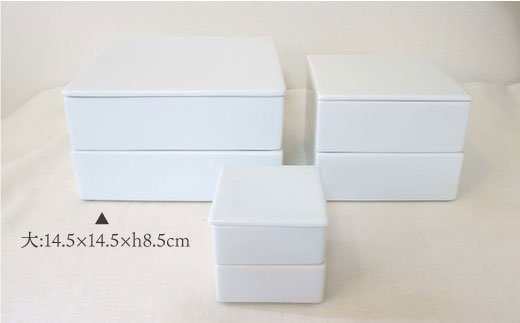 【波佐見焼】白磁二段重（大）【堀江陶器】 [JD17]