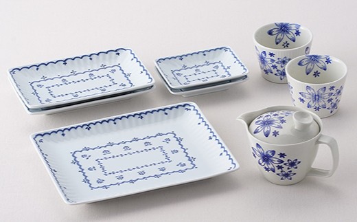 【波佐見焼】角皿 プレート そばちょこ 含む オリジナルセットアップ商品【トーエー/大貴セラミックス】 [NB33]