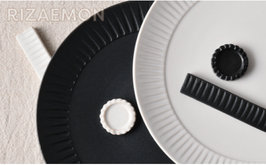 【波佐見焼】スタイリッシュな大人の器！玄鎬×白鎬ペアセット プレート スープカップ 食器【利左エ門窯】 [QB06]