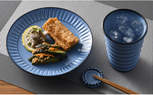 【波佐見焼】蒼鎬（あおしのぎ）くつろぎペアセット カップ プレート 食器 【利左エ門窯】 [QB18]