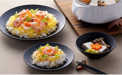 【波佐見焼】玄鎬（くろしのぎ） パーティーセット 小鉢 プレート スープカップ【利左エ門】 [QB20]