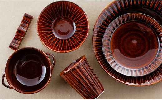 【波佐見焼】飴鎬（あめしのぎ） パーティーセット 取り皿 プレート スープカップ  【利左エ門】 [QB21]