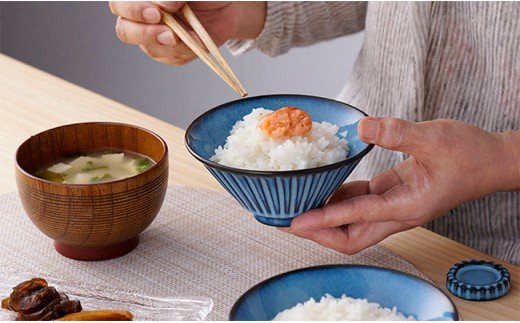 【波佐見焼】蒼鎬 お 茶碗 セット 箸置き どんぶり 丼 【利左エ門】 [QB24]