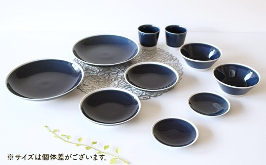 【波佐見焼】シャイニーカラー ブルー（サファイア）10点セット 皿 ボウル カップ 【陶芸ゆたか】 [VA52]