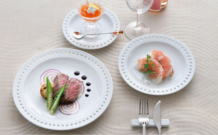 【波佐見焼】水晶ロイヤルスクエア リム プレート 3枚セット【丹心窯】 [AB36]