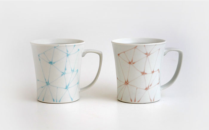 【波佐見焼】麻の葉 マグカップ ペアセット【Cheer house】 [AC119]