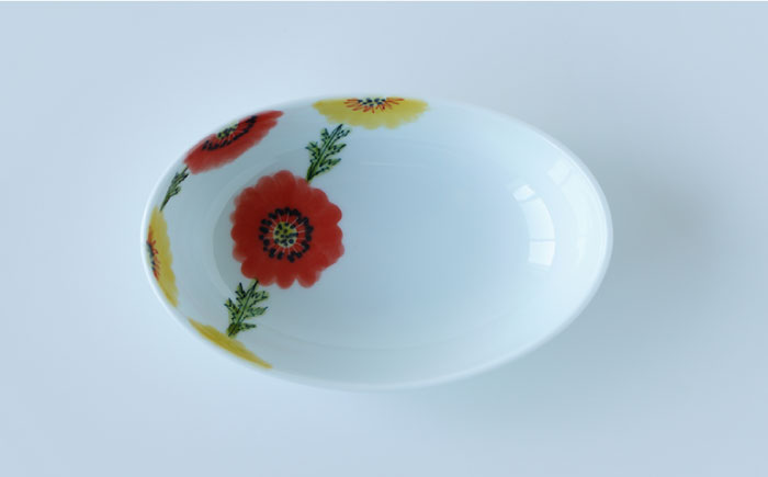 【波佐見焼】フローラル・ボタニカル  楕円鉢 カップ ペアセット【Cheer house】 [AC123]